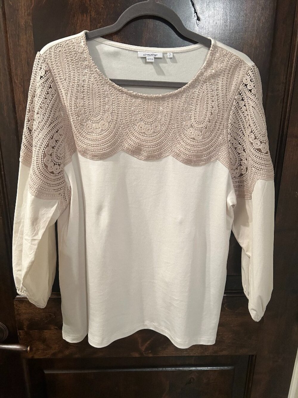 Chico's beige top - large